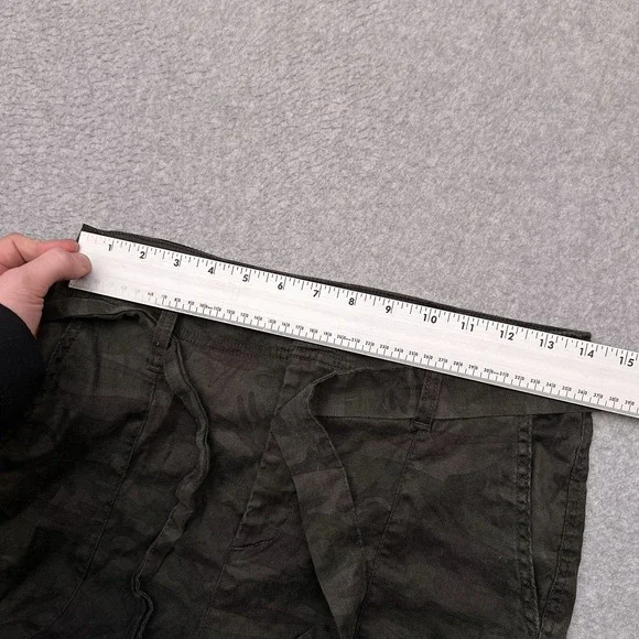 Level 99 Bette Seamed Trouser Size 28 Midnight Camo Belted High Rise Linen Blend - Picture 6 of 11
